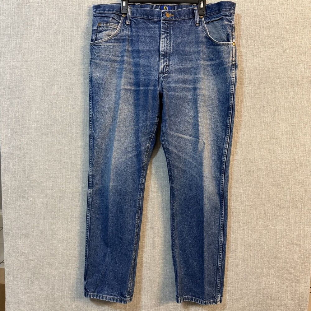 Wrangler Jeans Mens 40x32 Blue 47MWZ Regular Fit Cowboy Cut Denim Distressed Y2K